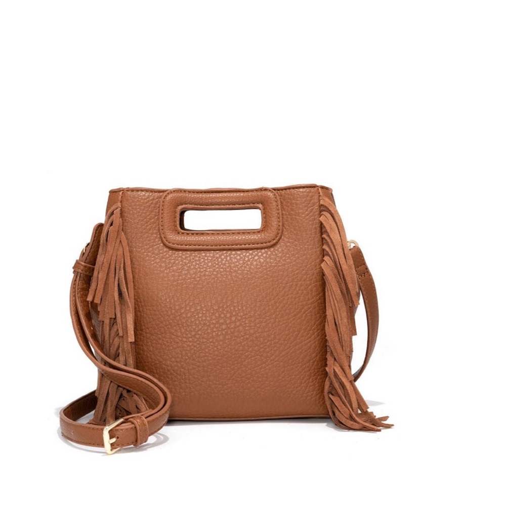 Aria Fringe Crossbody Bag - Tan